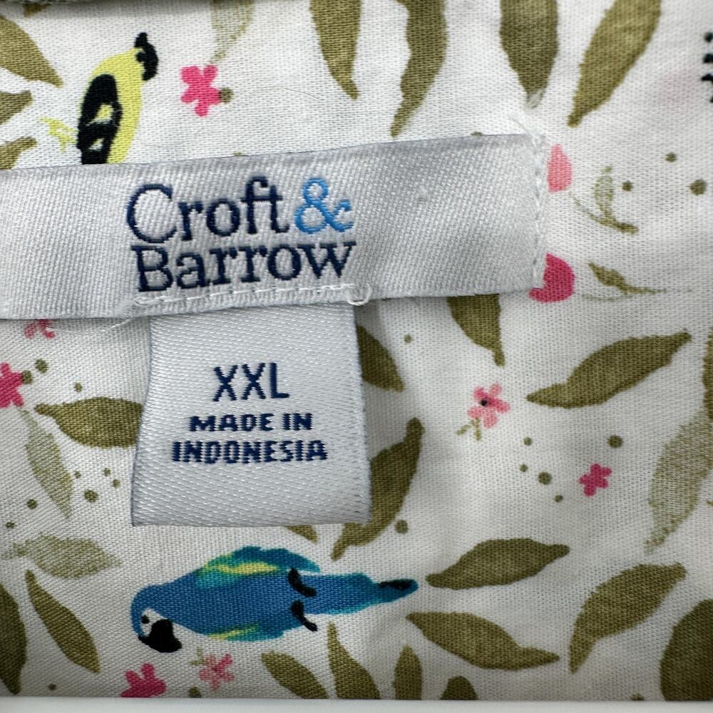 Croft & Barrow Shirt Womens XXL Multicolor Bird Floral Button Front Cottagecore - Picture 4 of 9